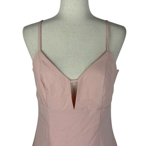 LULUS SULTRY MOMENTS V-NECK SLIP MINI DRESS IN BLUSH PINK NWT WOMEN'S MEDIUM - Picture 4 of 15